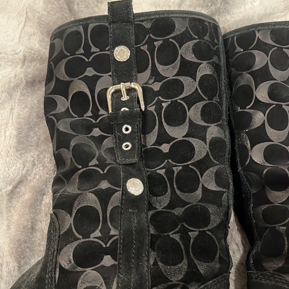 Coach black suede boots